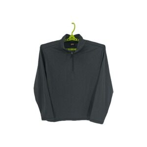 32 Degree Heat Mens Quarter Zip Pullover Gray Windbreaker Polyester, Spandex XXL